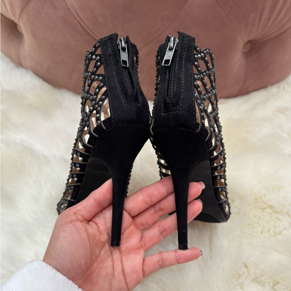 Black Rhinestone Heels - Picture 3 of 4